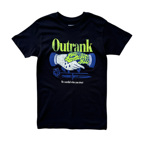 Outrank Be Careful T-shirt (Black/Sprite) - Outrank