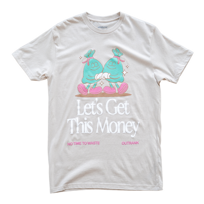 Outrank Let's Get This Money T-shirt (Stone/Mint) - Outrank