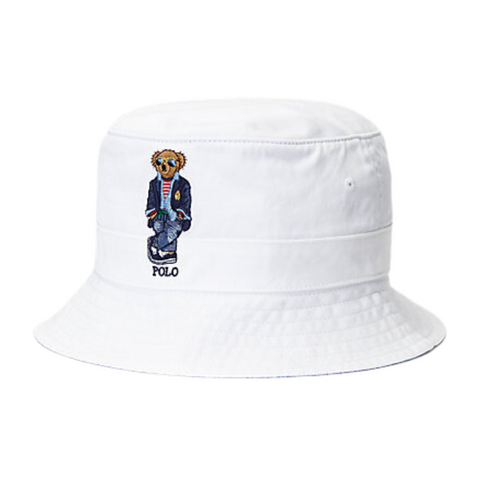 Polo Ralph Lauren Polo Bear Twill Bucket Hat (White) - Polo Ralph Lauren