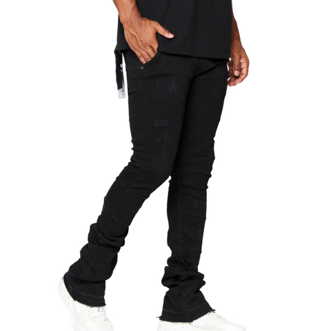 Valabasas West Denim Stacked (Black) - VLBS2342 - VALABASAS