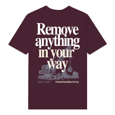 Outrank Demolition Services T-shirt (Burgundy) - Outrank