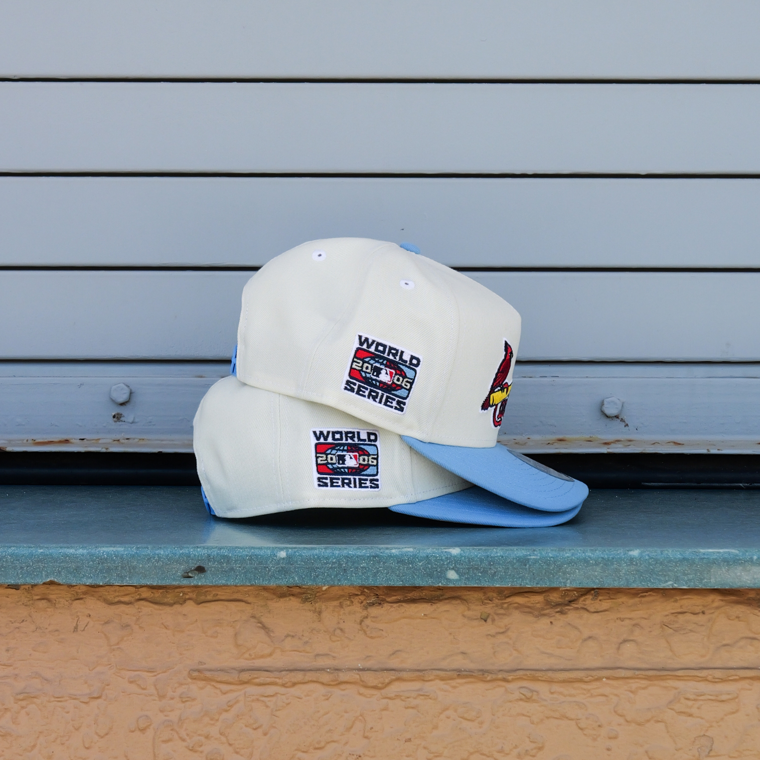 New Era St.Louis Cardinals 2006 World Series  9FIFTY A-Frame Snapback-(Cream/Carolina) - New Era