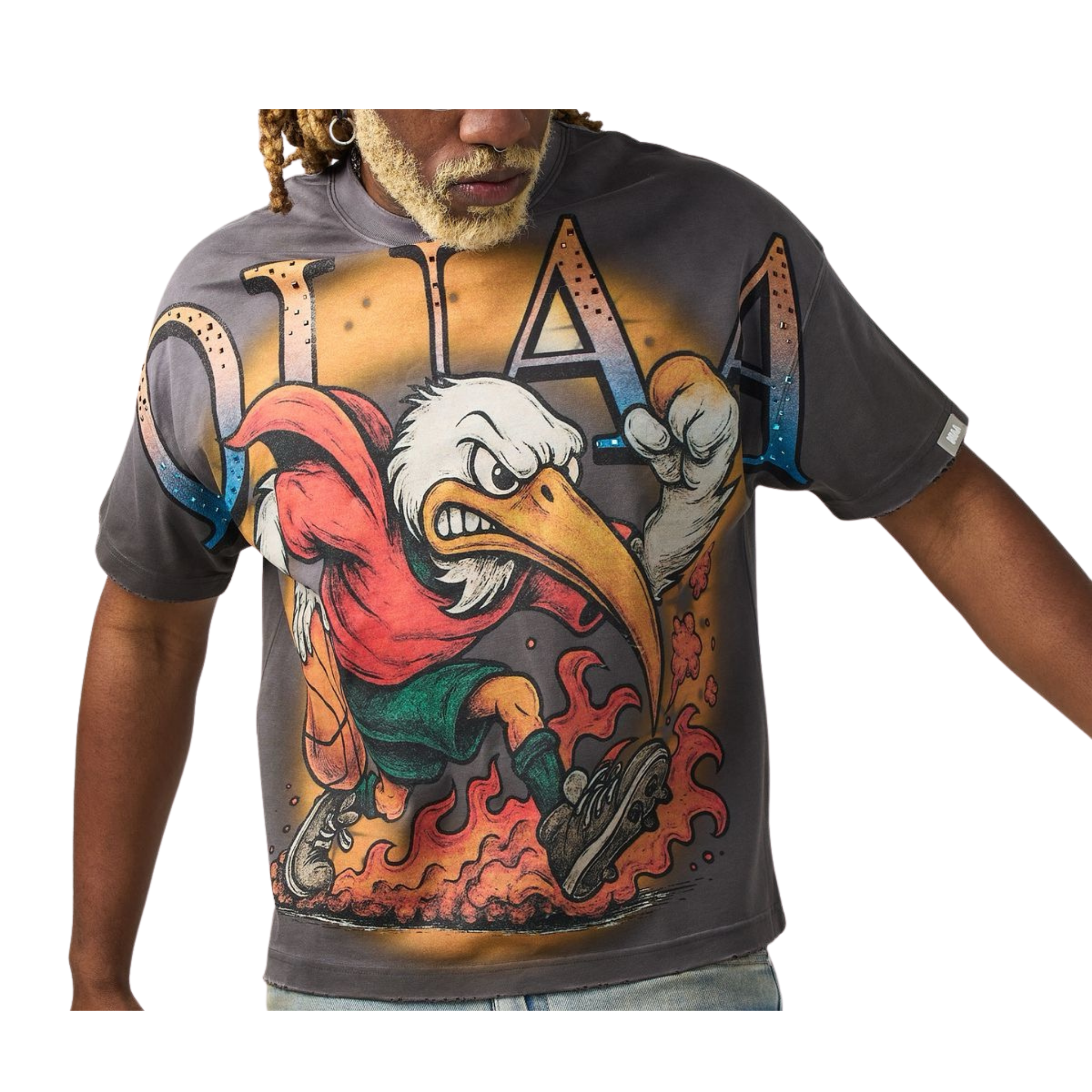 DUAA "Bird" SS Tee (Black Wash) - DUAA