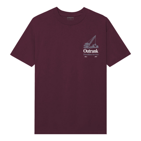 Outrank Demolition Services T-shirt (Burgundy) - Outrank