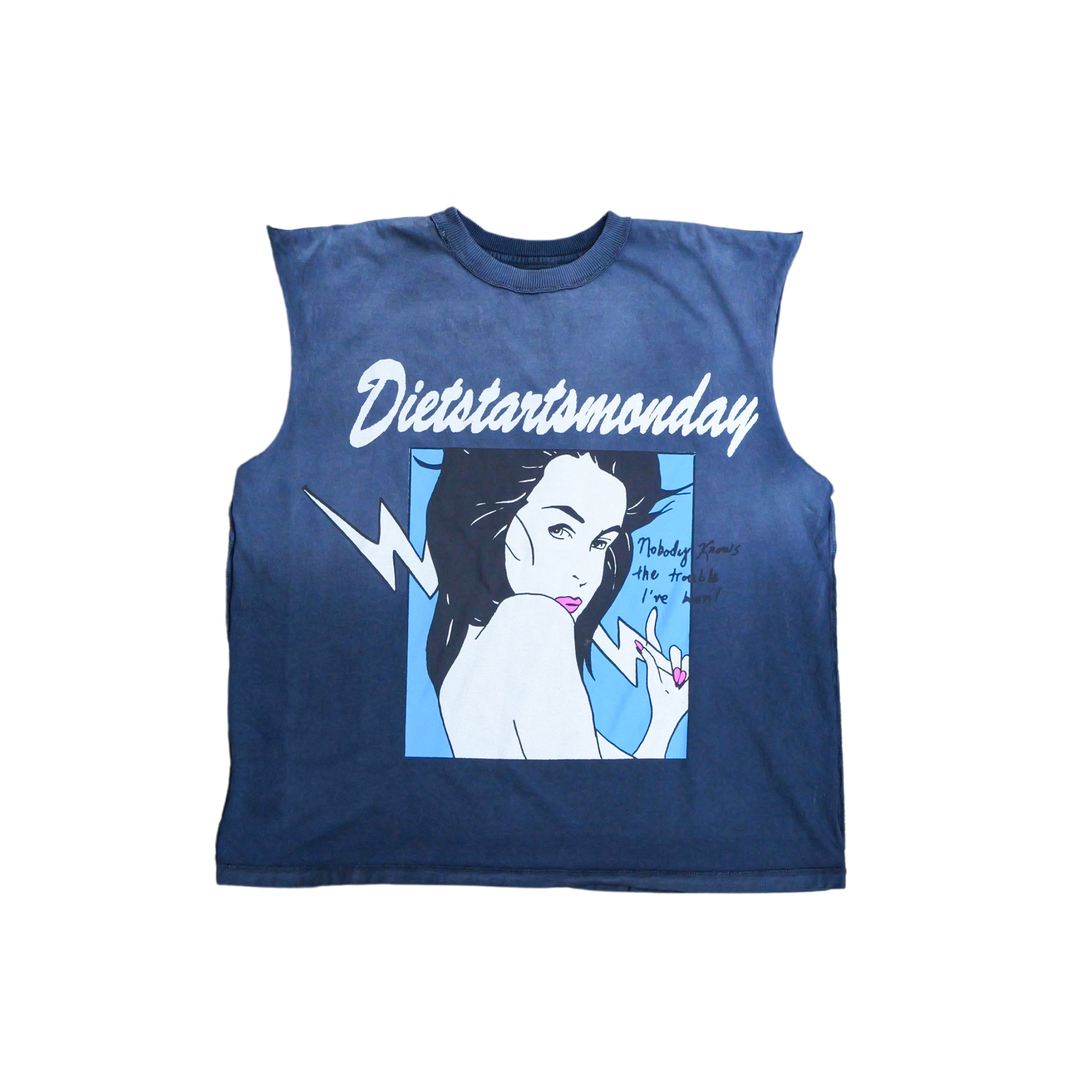 DSM "Trouble" Cut Off Tee-Vintage Black - Diet Starts Monday