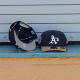 New Era Oakland Athletics 50th Anniversary 9FIFTY A-Frame Snapback-(Navy/Khaki) - New Era