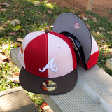 New Era Atlanta Braves 1999 World Series Side Patch Grey UV Fitted (Red/Pink/Walnut) - New Era
