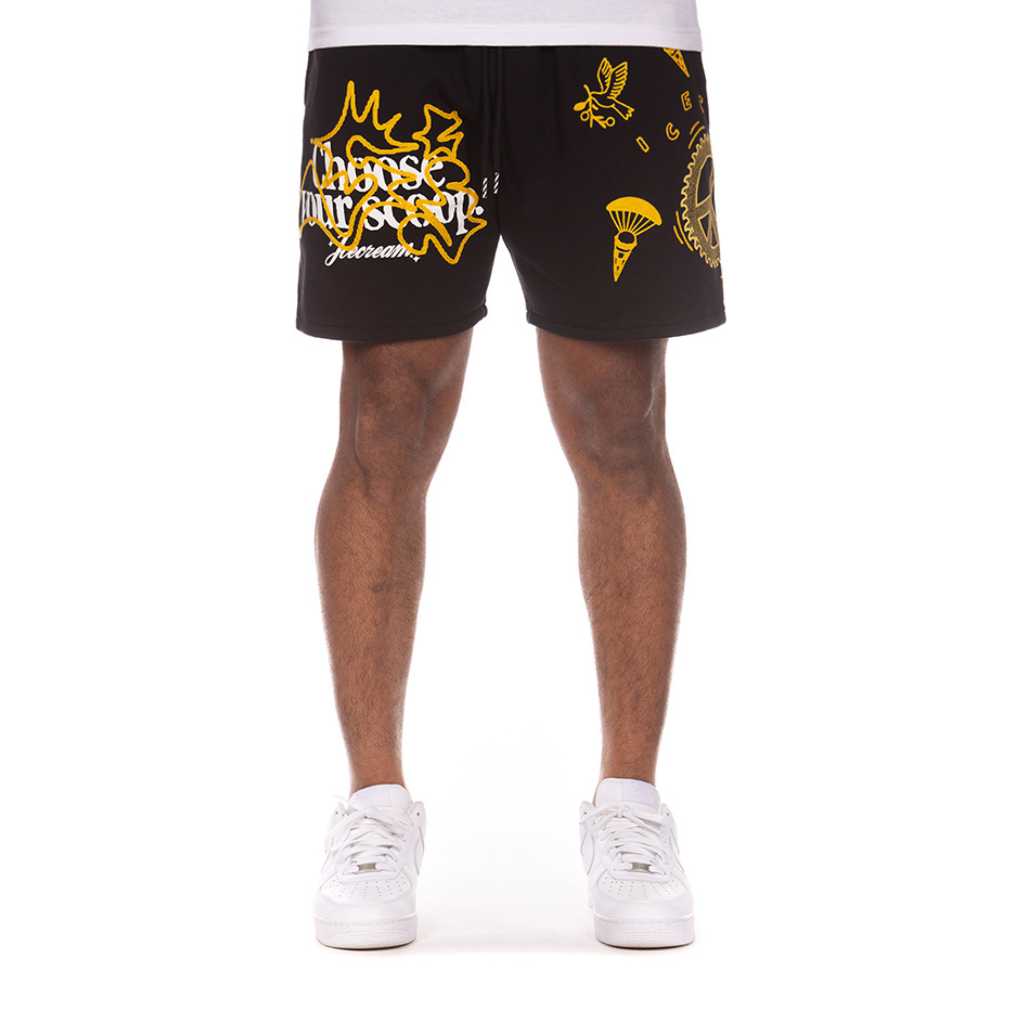 Icecream "Scoop" Sweatshorts (Black) - Ice Cream