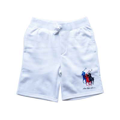 Polo Ralph Lauren 8.5-Inch Triple Logo Fleece Short (White) - Polo Ralph Lauren