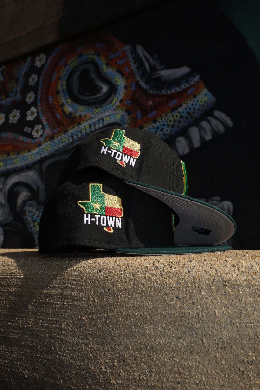 New Era Houston Texans Side Patch Grey UV 59Fifty Fitted (Black/Green) - ST New Era