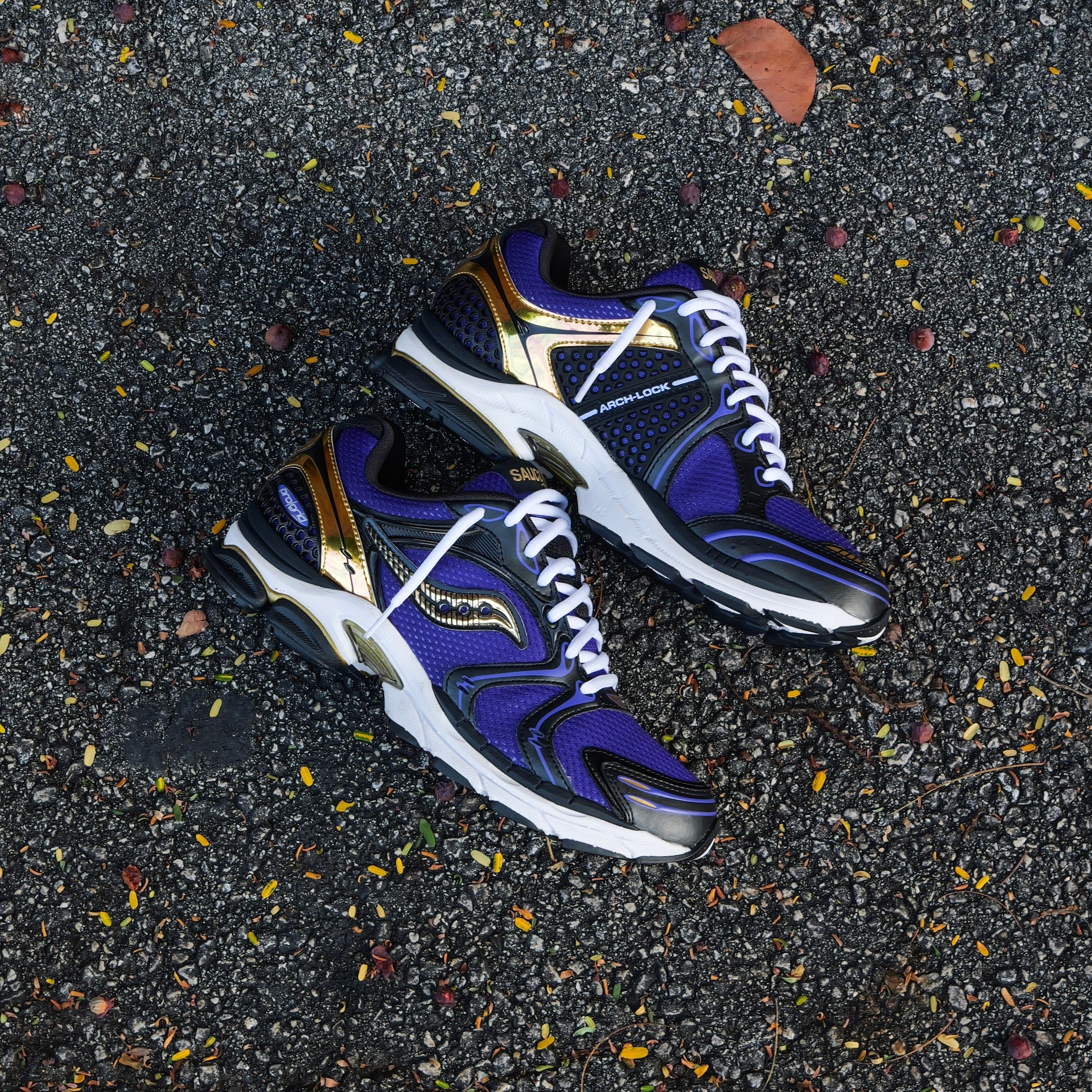 Mens Saucony ProGrid Triumph 4  (Purple/Gold) - Saucony