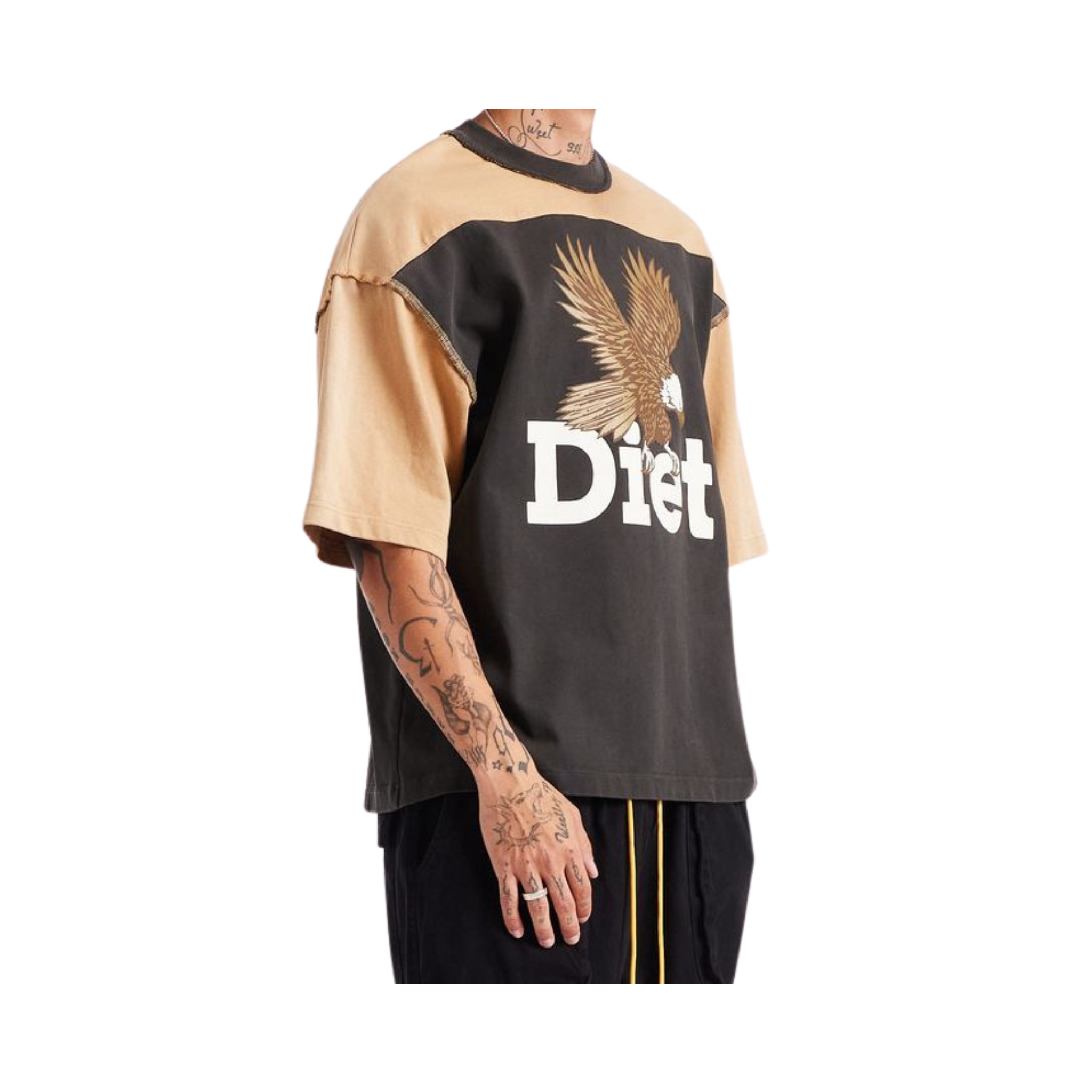 DSM "Eagle" Yoke Tee-Tan/Vintage Black