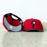 New Era Philadelphia Phillies 1950 Liberty Bell Grey UV 9Fifty A-Frame Snapback (Red/Black)