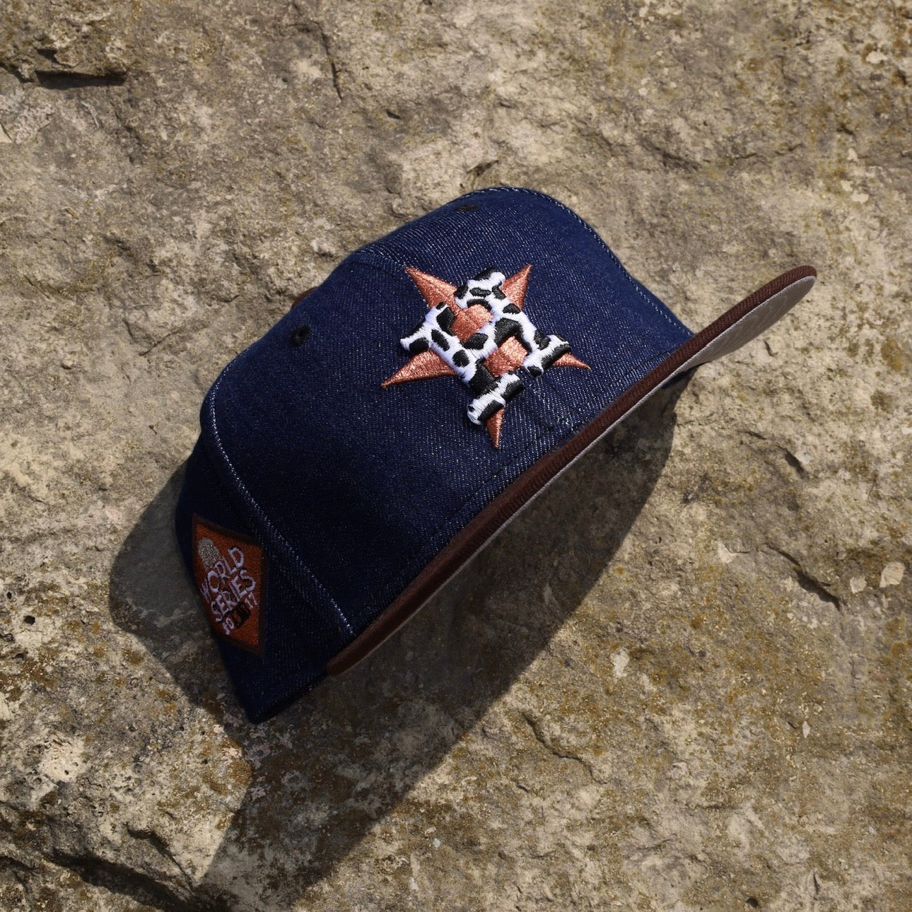 New Era Houston Astros 2017 World Series Side Patch Fitted (Denim) - New Era