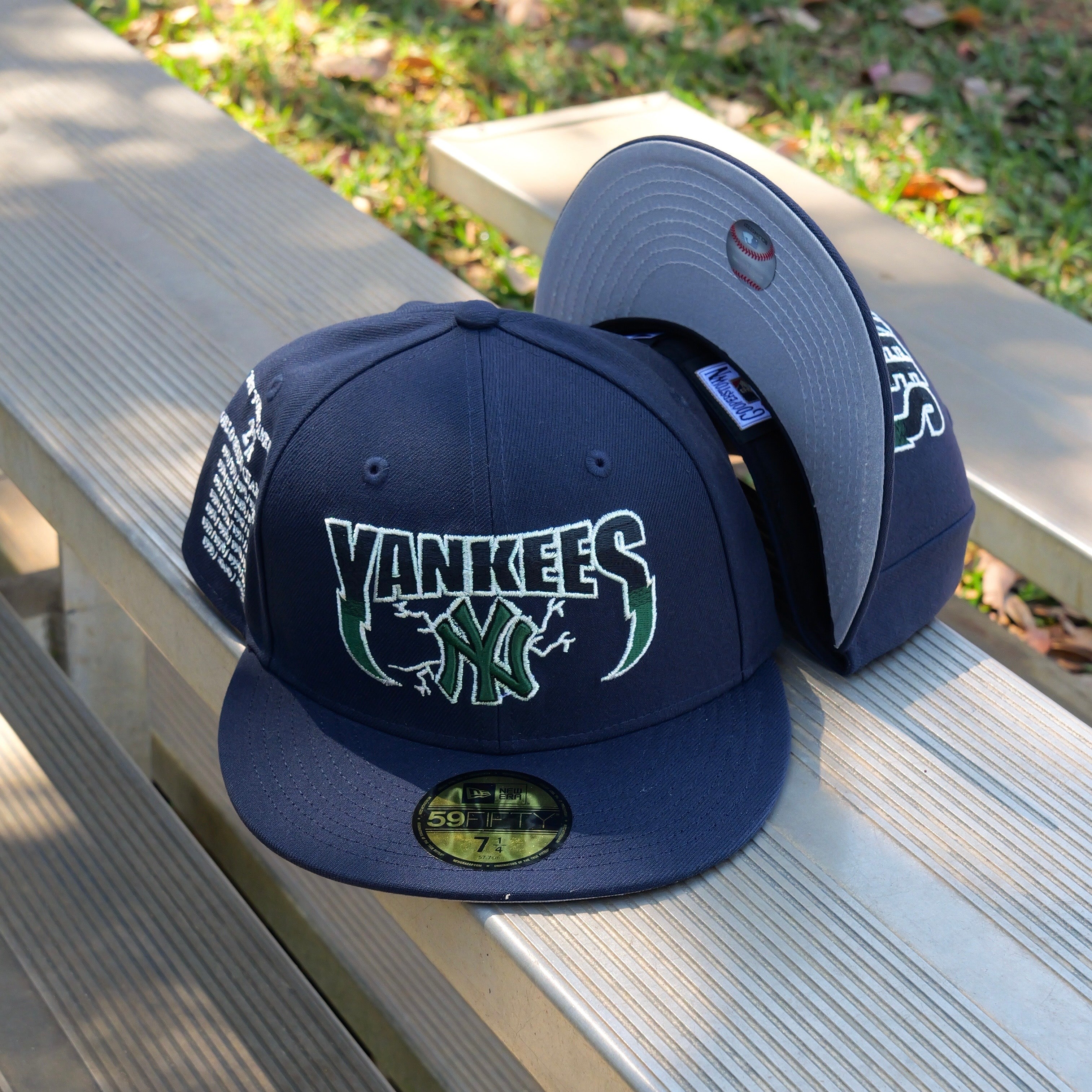 New Era New York Yankees 27X World Series Side Patch Grey UV Fitted (Navy) - New Era