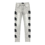 Mixed Emotion "Monogram" Denim (Grey Wash) - Mixed Emotion
