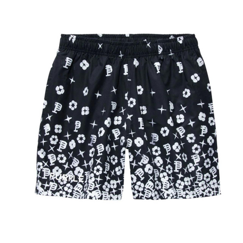 Purple Brand Scattered Monogram All-Around Short (Black) - PURPLE BRAND