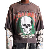 DSM "Double Layer Skull" Tee - Vintage Black/Multi - Diet Starts Monday