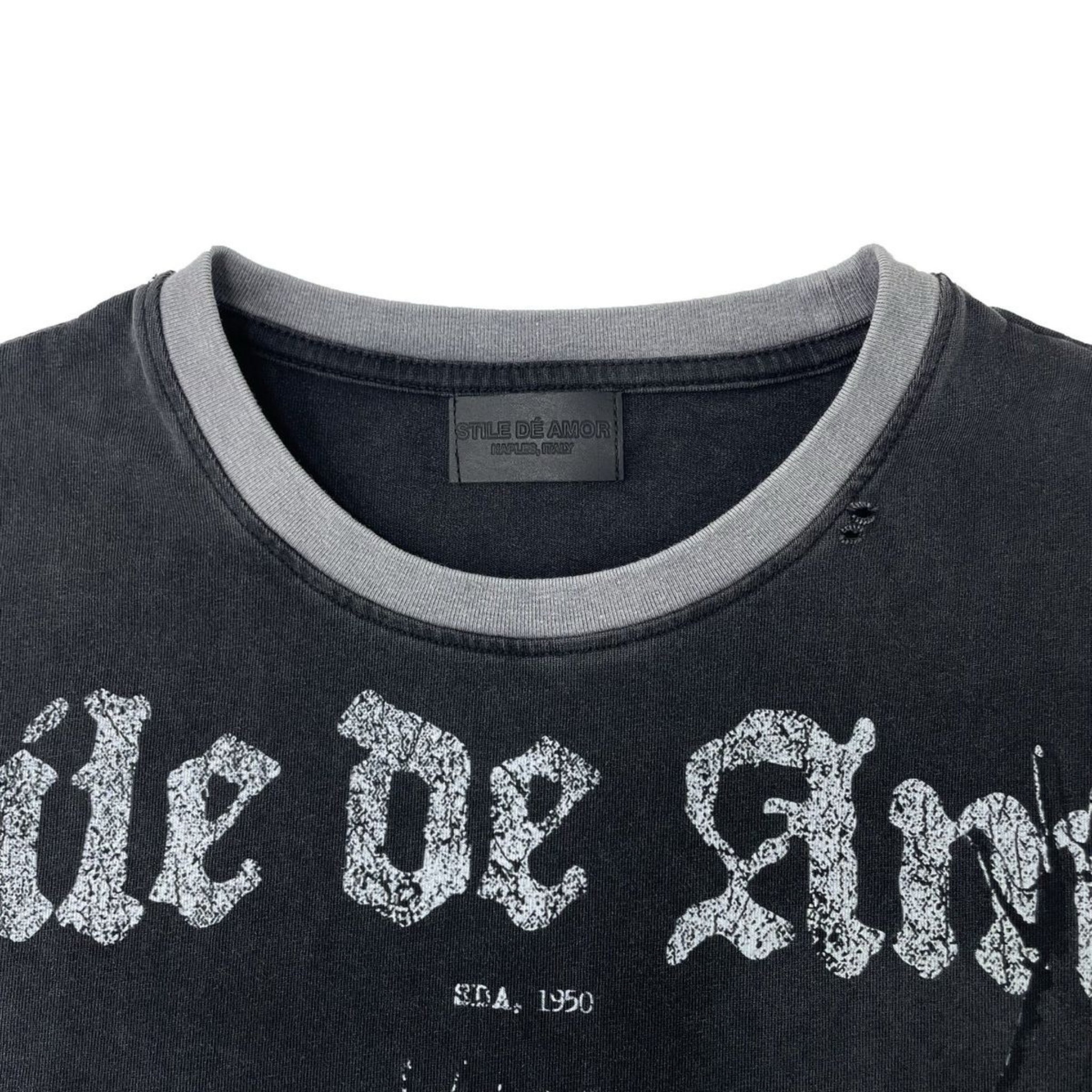 Stile De Amor "1950 AMOR" Tee (Black Wash) - Stile Amor De Galleria