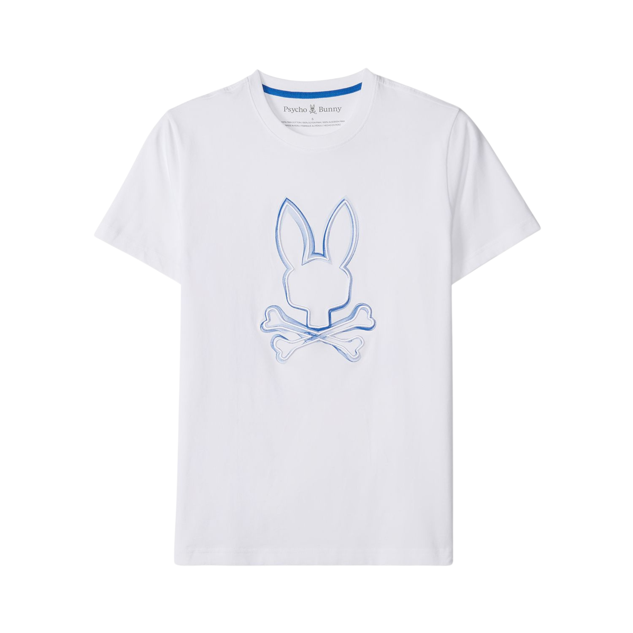 Psycho Bunny Vincent Graphic Tee (White/Blue) - Psycho Bunny