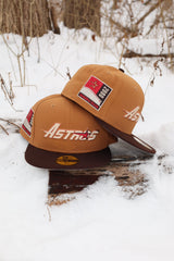 New Era Houston Astros Side Side Patch 59Fifty Fitted (Light Bronze/Burnt Wood)