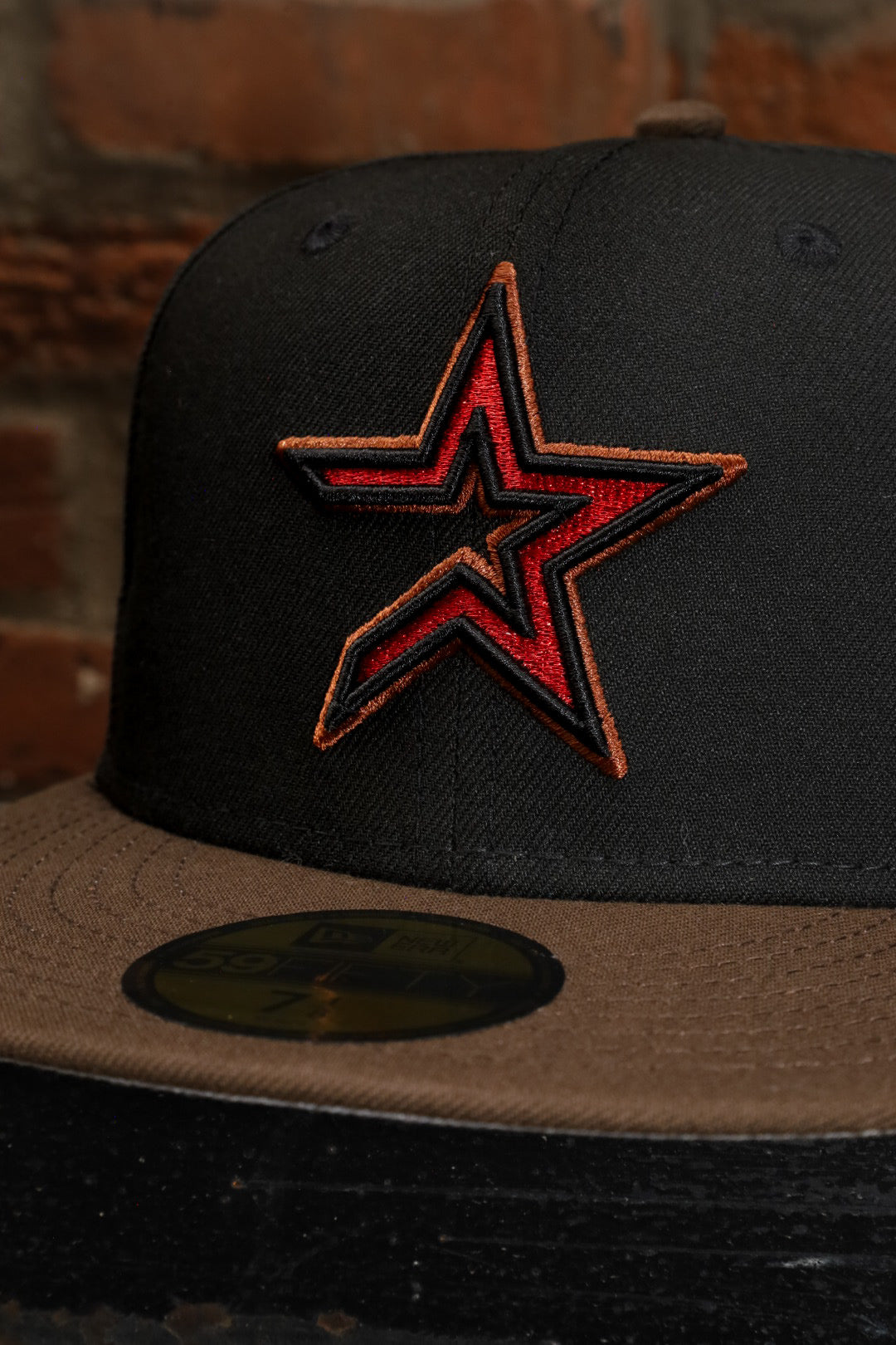 New Era Houston Astros 2005 World Series Side Patch Grey UV 59Fifty Fitted (Black/Walnut)