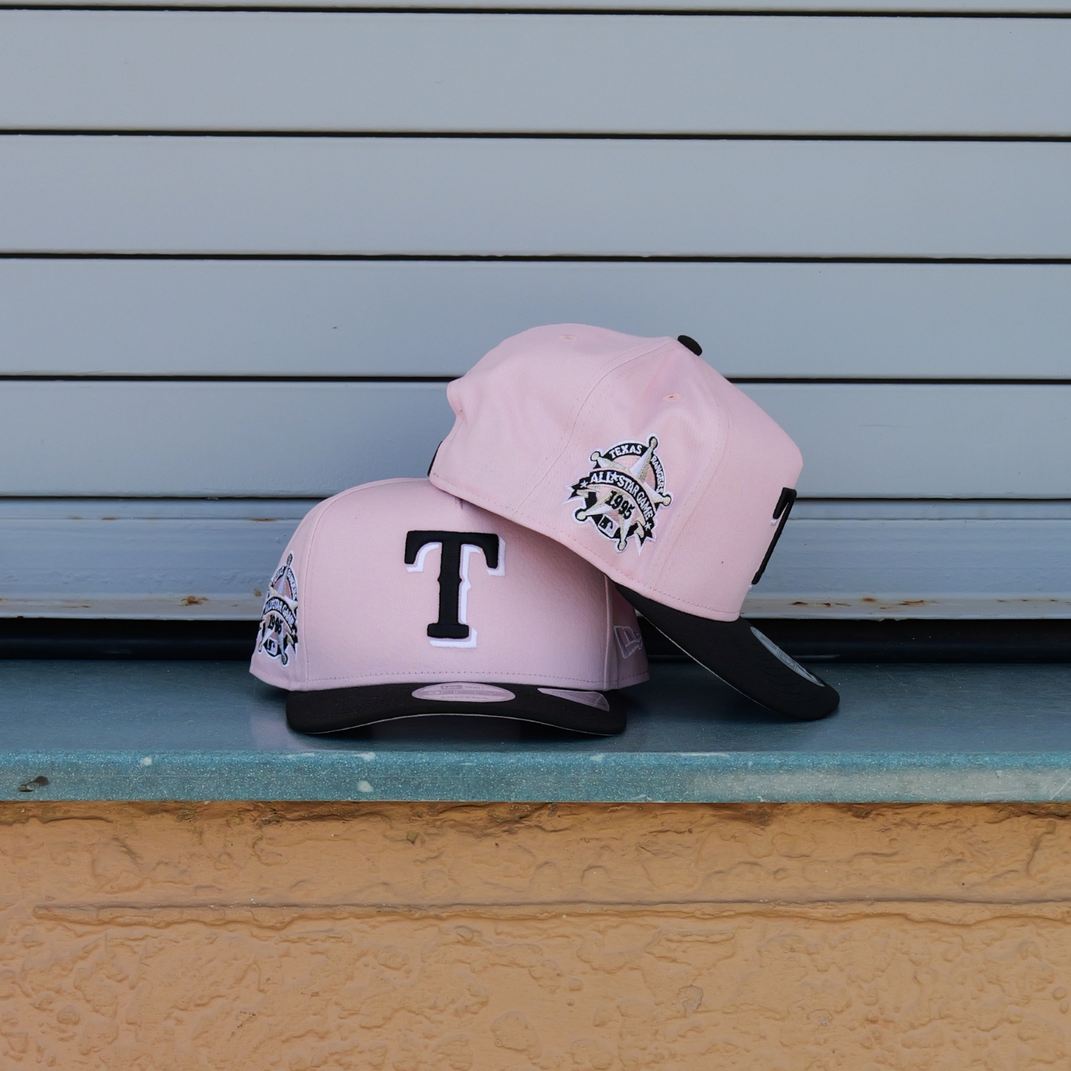 New Era Texas Rangers 1995 AllStar game 9FIFTY A-Frame Snapback-(Pink/Black) - New Era