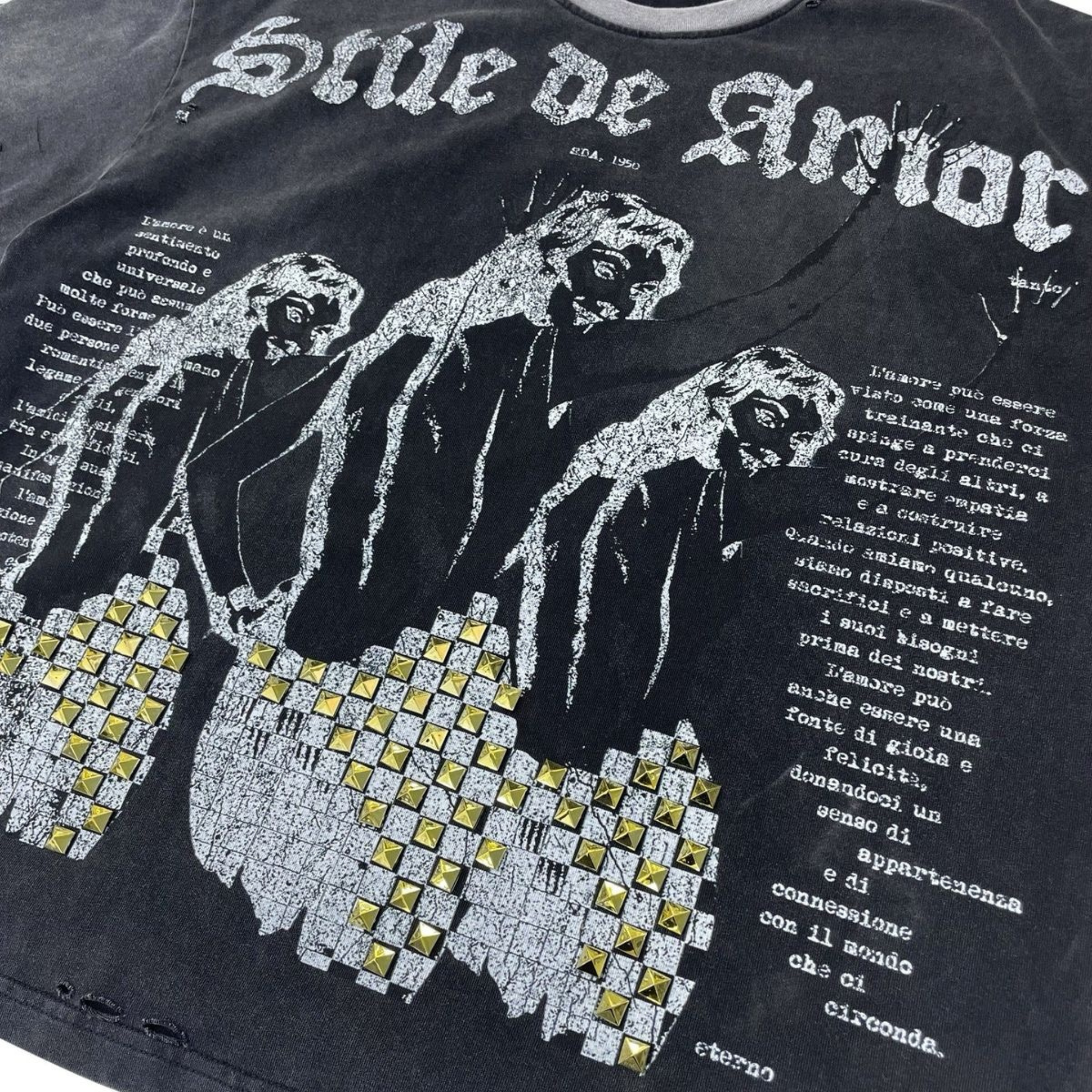 Stile De Amor "1950 AMOR" Tee (Black Wash) - Stile Amor De Galleria
