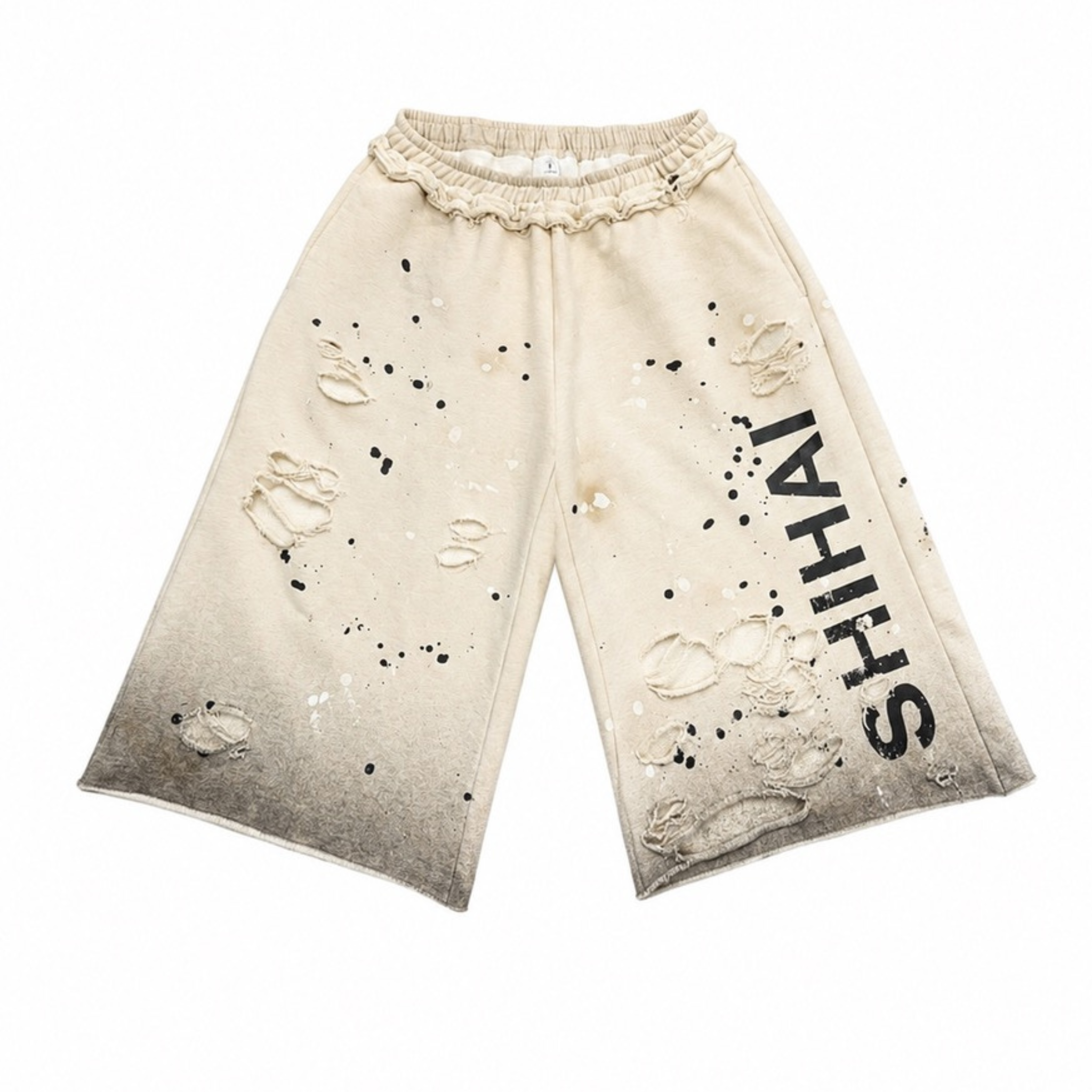 SHIHAI "OMBRE" QRT Shorts (Cream) - SHIHAI KASSORO