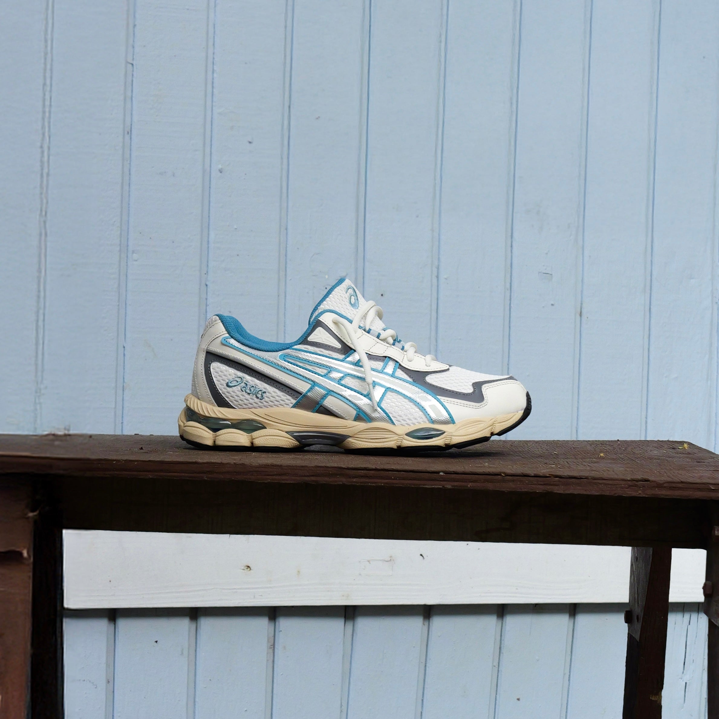 Mens Asics Gel-NYC 2055 (Cream/Blue Teal) - Asics