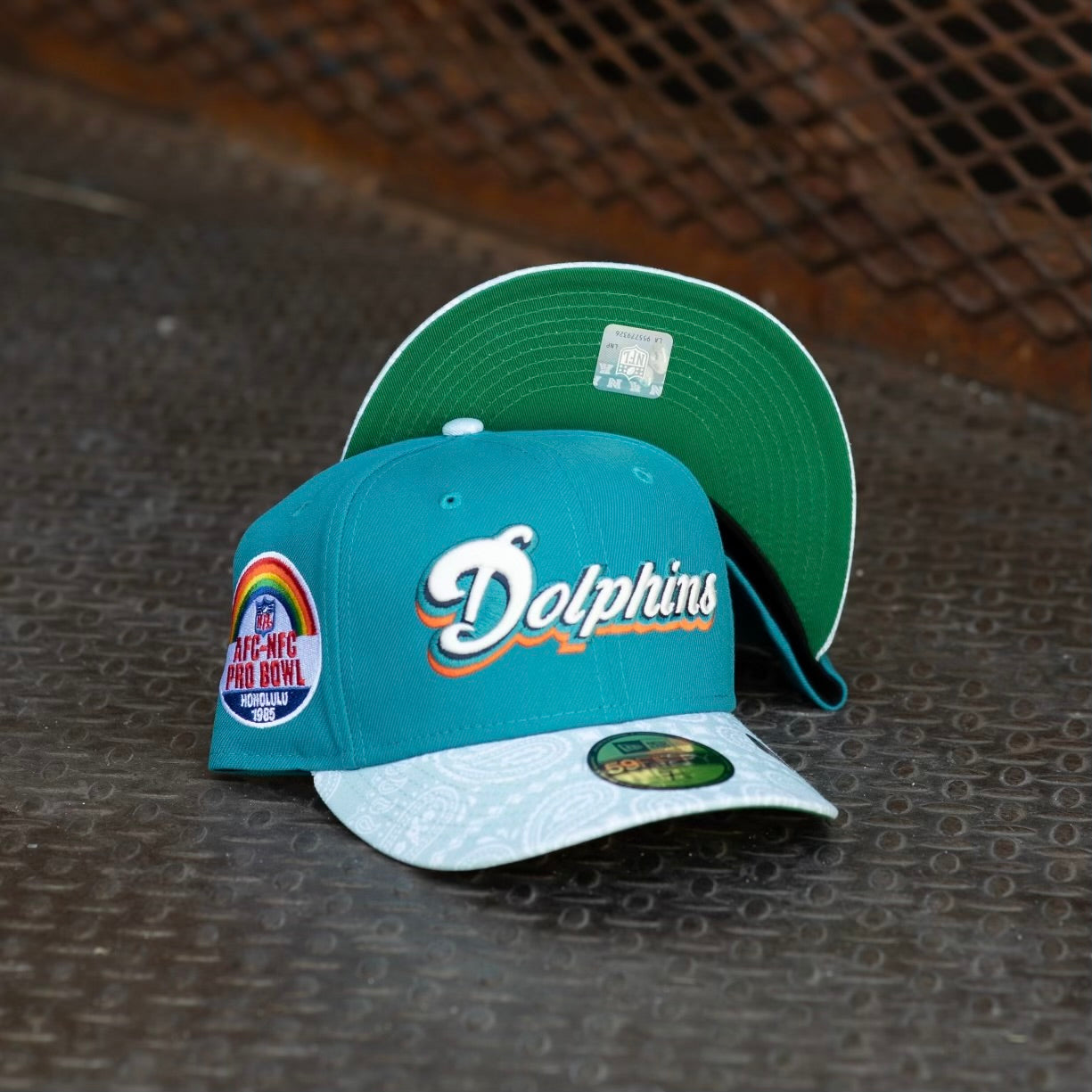 New Era Miami Dolphins 1985 Pro Bowl Green UV (Teal/Paisley) - New Era
