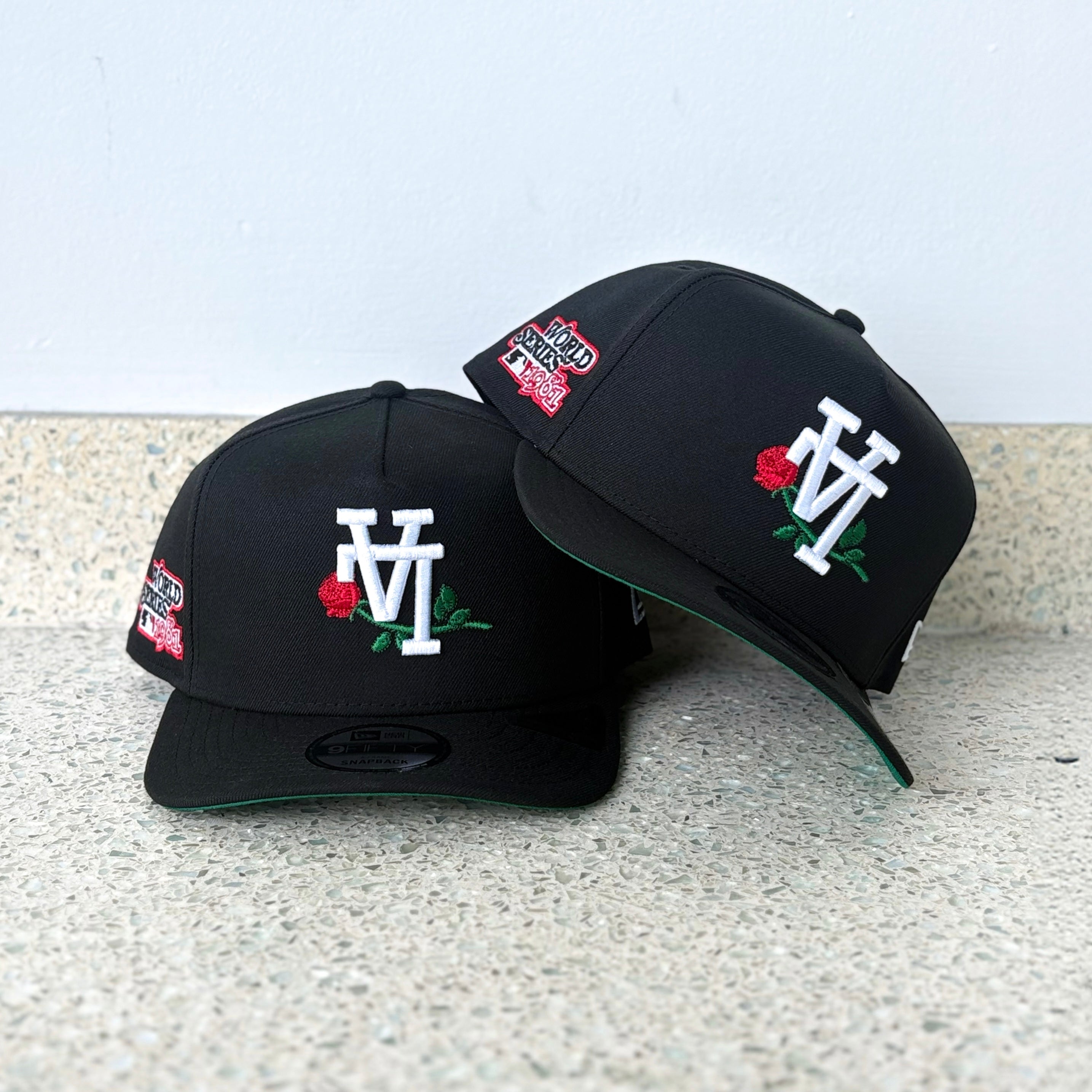 New Era Los Angeles Dodgers 1981 World Series Green UV 9Fifty A-Frame Snapback (Black)