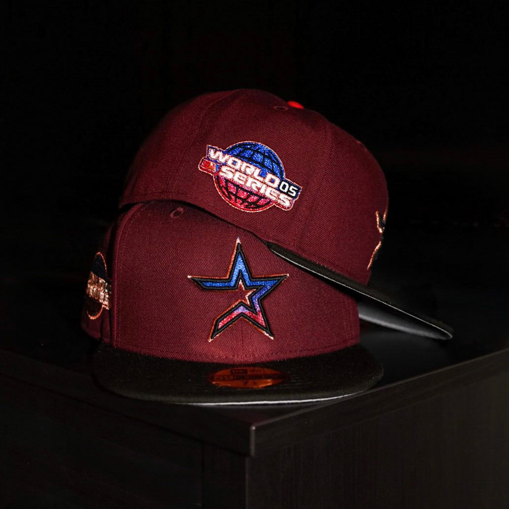 New Era Houston Astros 2005 World Series Side Patch Fitted (Maroon/Black)