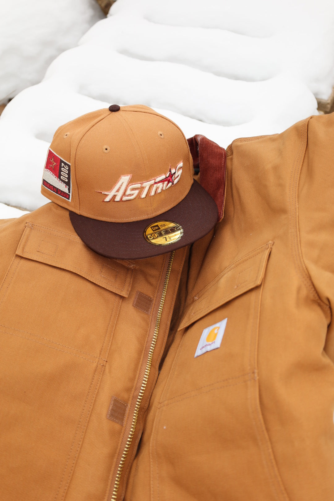 New Era Houston Astros Side Side Patch 59Fifty Fitted (Light Bronze/Burnt Wood)