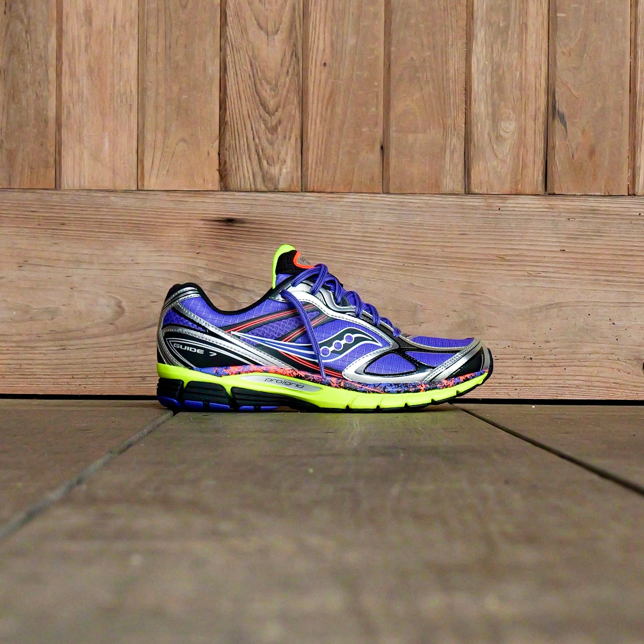 Mens Saucony ProGrid Guide 7 (Purple/Citron) - Saucony