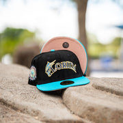 New Era Florida Marlins Pink UV (Corduroy Black/Teal) - New Era