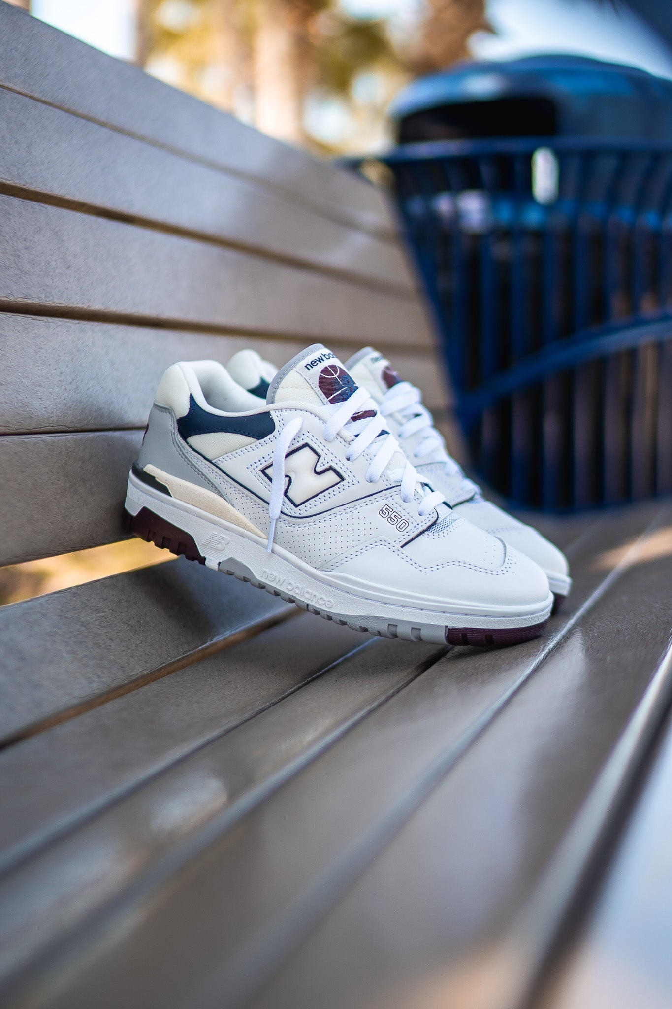 Mens New Balance 550 (White/Burgundy) - BB550PWB - New Balance