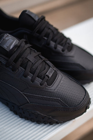 Mens Puma Blacktop Rider Leather (Black/Shadow Grey) - Puma