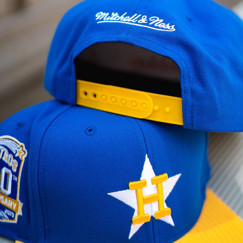 Mitchell N Ness Houston Astros 50th Anniversary Snapback (Royal/Yellow) - Mitchell & Ness