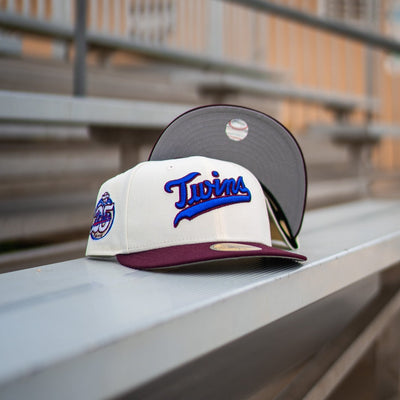 New Era Minnesota Twins 25th Anniversary Good Grey UV (Off White/Burgundy) - New Era