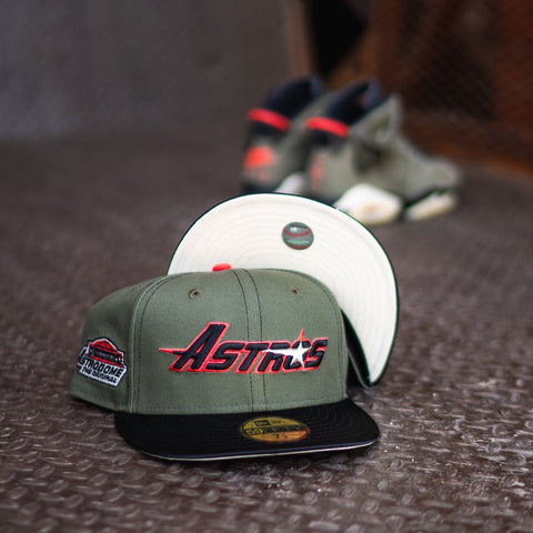 New Era Houston Astros Astrodome Off White UV (Olive Canvas/Black Satin) - New Era