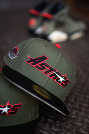 New Era Houston Astros Astrodome Off White UV (Olive Canvas/Black Satin) - New Era