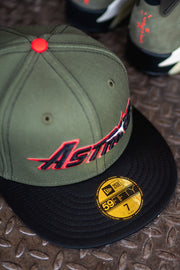 New Era Houston Astros Astrodome Off White UV (Olive Canvas/Black Satin) - New Era