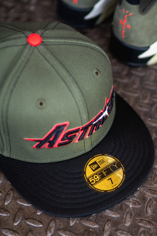 New Era Houston Astros Astrodome Off White UV (Olive Canvas/Black Satin) - New Era