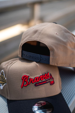 New Era Atlanta Braves 1995 WS 9FORTY A-Frame Snapback (Khaki/Navy) - New Era