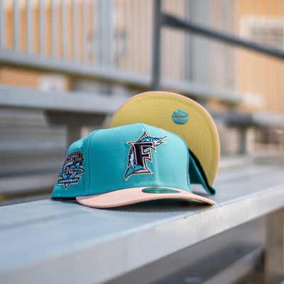 New Era Florida Marlins 10th Anniversary Soft Yellow UV (Teal/Blush) - New Era