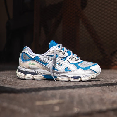 Mens Asics Gel-NYC (White/Dolphin Blue) - SNEAKER TOWN