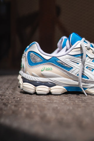 Mens Asics Gel-NYC (White/Dolphin Blue) - SNEAKER TOWN