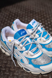 Mens Asics Gel-NYC (White/Dolphin Blue) - SNEAKER TOWN