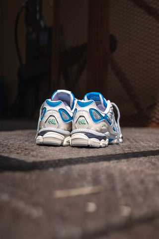 Mens Asics Gel-NYC (White/Dolphin Blue) - SNEAKER TOWN